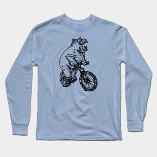 SEEMBO Hippopotamus Cycling Bicycle Bicycling Biking Bike Long Sleeve T-Shirt